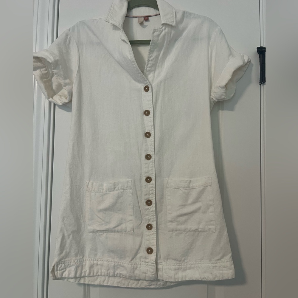 Pilcro White Button-Down Mini Dress